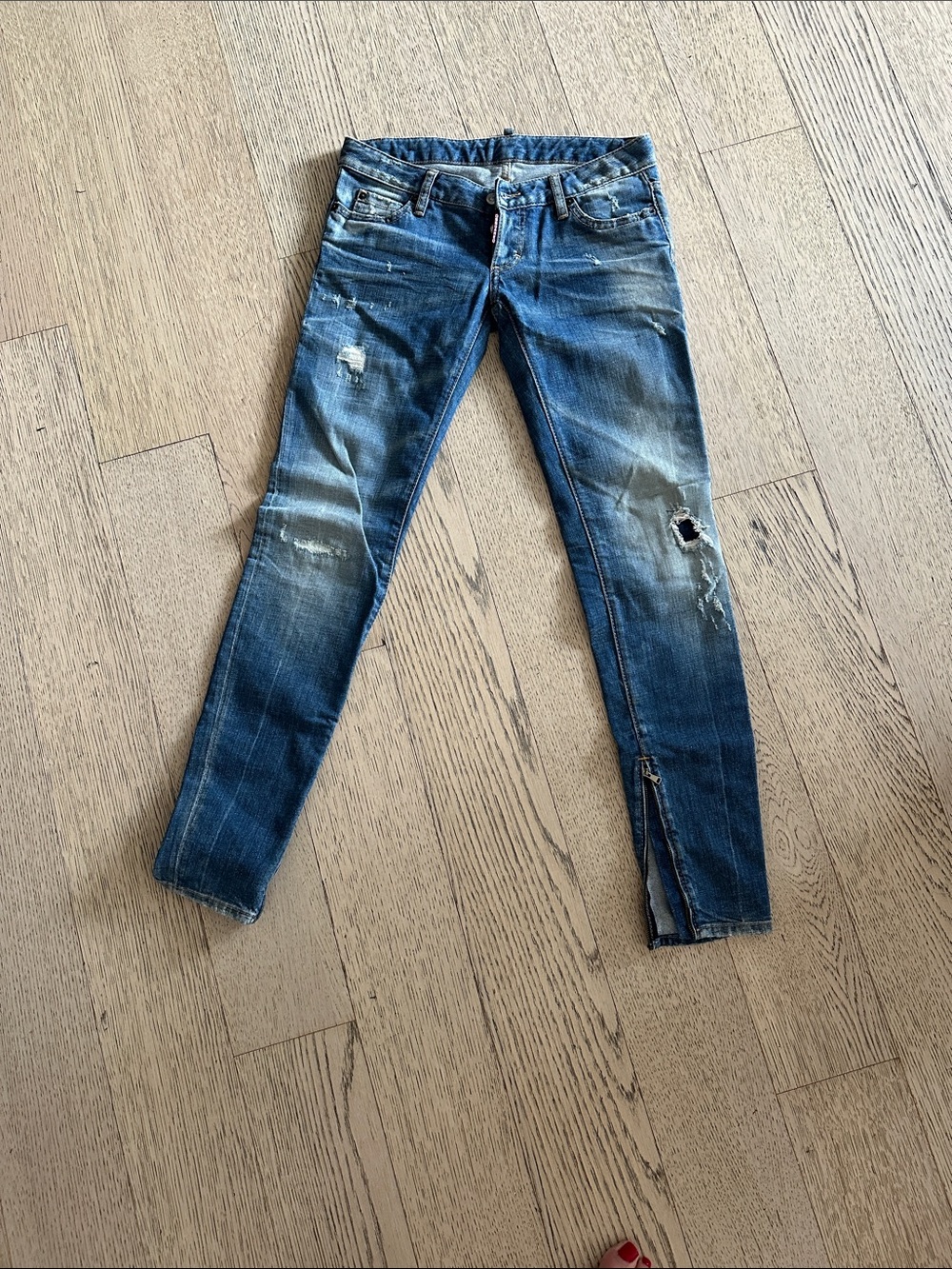 DSQUARED2 Women's Distressed Dark Blue Skinny Jeans